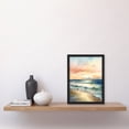 thumbnail image 2 of Simple Serene Seashore Sunset Scarlet Sky Sublime Scenic Seascape Artwork Framed Wall Art Print A4, 2 of 5