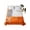 Orange, variant on Burnt Orange Grey California King Size Flat Sheet, Wrinkleproof & Fadeproof Cooling Flat Bed Sheet Only, Abstract Modern Geometric Oil Painted Breathable Soft Bedding Top Sheets 108 x 98 Inches