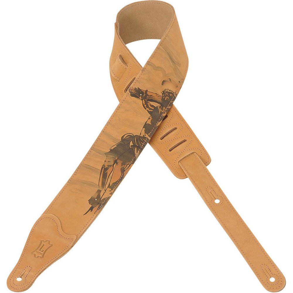 Levy's MN26PNH004 Printed Leather Christian Guitar/Bass StrapJesus