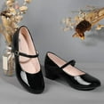 thumbnail image 3 of NCCB Mary Jane Dress Shoes Princess Ballerina Flats Low Heels for School Party Wedding Black size 11, 3 of 6