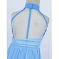 thumbnail image 6 of Manyakai Girls Sleeveless Cutout Back Ballet Dance Leotard Dress for Lyrical Contemporary Dancing Light Blue 14, 6 of 7
