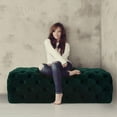 thumbnail image 2 of Kaylee Jumbo Black Velvet Ottoman, 2 of 2