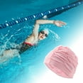 thumbnail image 2 of Unique Bargains 1 Pc Pleated Style  Swim Cap 5.91"x9.25" Pink, 2 of 6