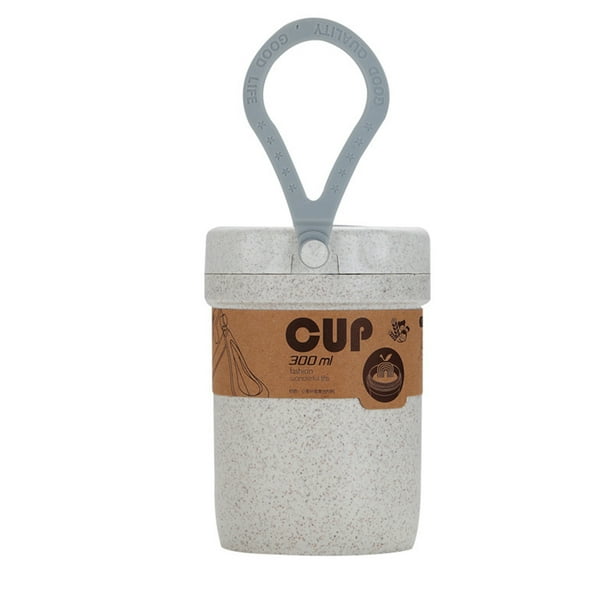 Naiovety Fiambrera para niños con tapa Bento Boxes Microondas Vajilla Contenedor de comida Desayuno Sopa Taza Oficina Cocina Mostrada Beige 301-400ml Naiovety HA081074-02