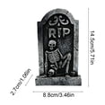 thumbnail image 3 of TanSiDing Halloween Tombstone Resin Ornament Eerie Graveyard Decoration Creepy Haunted House Decor Spooky Cemetery Prop Scary Vibes for Halloween Party Home Mantel Shelf Table Decor, 3 of 6