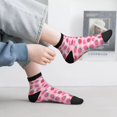 thumbnail image 2 of Rateoe Haear Strawberry Pattern Quarter Crew Socks,Toe Seamed Ankle Socks,Cotton Cushioned Breathable Athletic Crew Sports Socks, 2 of 7
