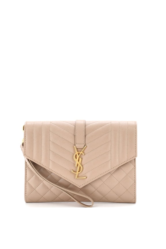 Pre-Owned Classic Monogram Envelope Wristlet Clutch Mixed Matelasse Leather By Rebag