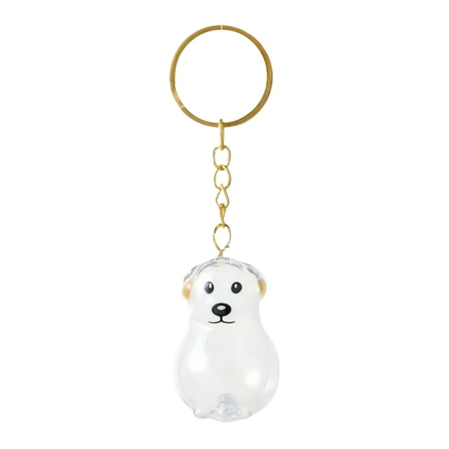 Dog Hair Memorial Keychain Transparent Pet Hair Memorial Bottle Plastic Material Durable Compact Lightweight Easy to Carry for Dog Cat Lovers Keys Bags Collars