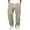 Khaki, variant on Men’s Casual Loose Fit Waffle Knit Cargo Pants with Drawstring Waist and Multiple Pockets for Everyday Wear