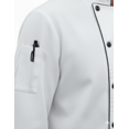 thumbnail image 2 of men's multicolor with Black trim 3/4 sleeve chef coat with free cap size (XS-6XL), 2 of 7