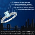 thumbnail image 2 of Gem Stone King 10K Two Tone Gold Sky Blue Aquamarine and Lab Grown Diamond Engagement Ring for Women | 0.68 Cttw | Emerald Cut 6X4MM | Gemstone March Birthstone | Size 8, 2 of 6
