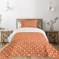 thumbnail image 3 of Ambesonne Geometric Quilted Bedspread Set 2 Pcs, Japanese Flowers, Twin Size, Vermilion Cream, 3 of 6