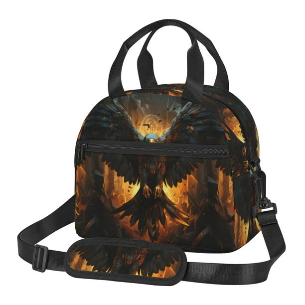 Balery Cool Black Eagle Bolsa de Almuerzo Impresa, Caja de Almuerzo Reutilizable, Bolsa Térmica Aislada para Almuerzo, Bolsa Antiderrames