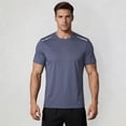 thumbnail image 2 of Ulitacool Men T Shirt Solid Color Performance Short Sleeve Crewneck Tee Classic Clothes Grey, 2 of 4