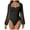 Black, variant on White Jumpsuit for Women Dressy Mesh Square Neck Long Sleeve Skinny Bodysuit Breathable Knit Going Out Tops Shirts Shapewear