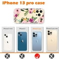 thumbnail image 2 of NIFFPD iPhone 13 Pro Case with Screen Protector+ Camera Lens Protector Soft & Flexible TPU Shockproof Cover Case for Women Flower Pattern Design Phone Case, 2 of 7