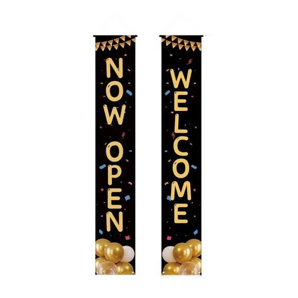 FEISHENTT Grande Bannière d'Ouverture pour Porche, Bannière Suspendue Décorative de Porte Maintenant Ouverte, Nouvelles Décorations Publicitaires de Magasin pour Boutique Jardin Cérémonie Extérieure Entreprise 180x30 cm