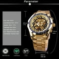 thumbnail image 3 of Men's Luxury Stainless Steel Automatic Mechanical Watch - Fashionable Luminous Hollow Dial, Water Resistant, Date Display, 3 of 9