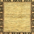thumbnail image 1 of Ahgly Company Machine Washable Indoor Square Abstract Yellow Area Rugs, 3' Square, 1 of 7