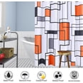 thumbnail image 5 of Shower Curtain Orange, Black Shower Curtain for Bathroom,Grey and White Bathroom Shower Curtain Set Water Repellent and Washable Bath Curtain with Modern Style for Hotels Bathtubs,72x72, 5 of 6