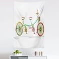 thumbnail image 1 of Multicolor Tapestry, Colorful Tandem Bicycle Design on White Background Pattern Clipart Style Print, Fabric Wall Hanging Decor for Bedroom Living Room Dorm, 5 Sizes, Multicolor, by Ambesonne, 1 of 1