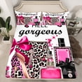 thumbnail image 2 of Feelyou Women High Heel Bed Sheets, Leopard Cheetah Print King Sheets, Chic Fashion Perfume Sheet Set, Lightweight Room Decor, 4-Piece, 2 of 7