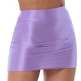 thumbnail image 2 of Minifalda de tubo de Color liso brillante al óleo para mujer, minifalda informal de cintura alta con cintura elástica, traje de fiesta Rave para Club nocturno, 2 of 5