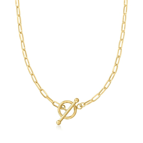 Ross-Simons 3mm 10kt Yellow Gold Paper Clip Link Necklace, Women's, Adult