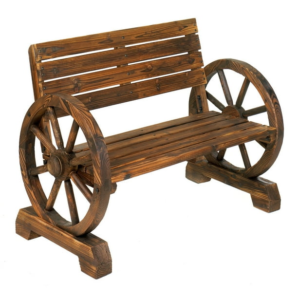 3 Seat Wagon Wheel Bench Wagon Wheel Bench - Walmart.com - Walmart.com