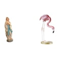 thumbnail image 1 of Estatua De Resina De La Virgen María Con Un Flamenco. Escultura De La Virgen María. Obra De Arte Decorativa Moderna Para Oficina, Coche, Hogar, Jardín, Patio, Estanque O Macizo De Flores., 1 of 8