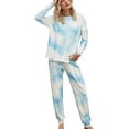 thumbnail image 1 of Ensemble Pyjama Imprimé Cravate pour Femmes Pjs Loungewear Sleepwear, 1 of 5
