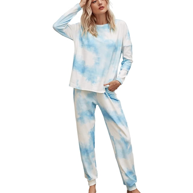 Ensemble Pyjama Imprimé Cravate pour Femmes Pjs Loungewear Sleepwear