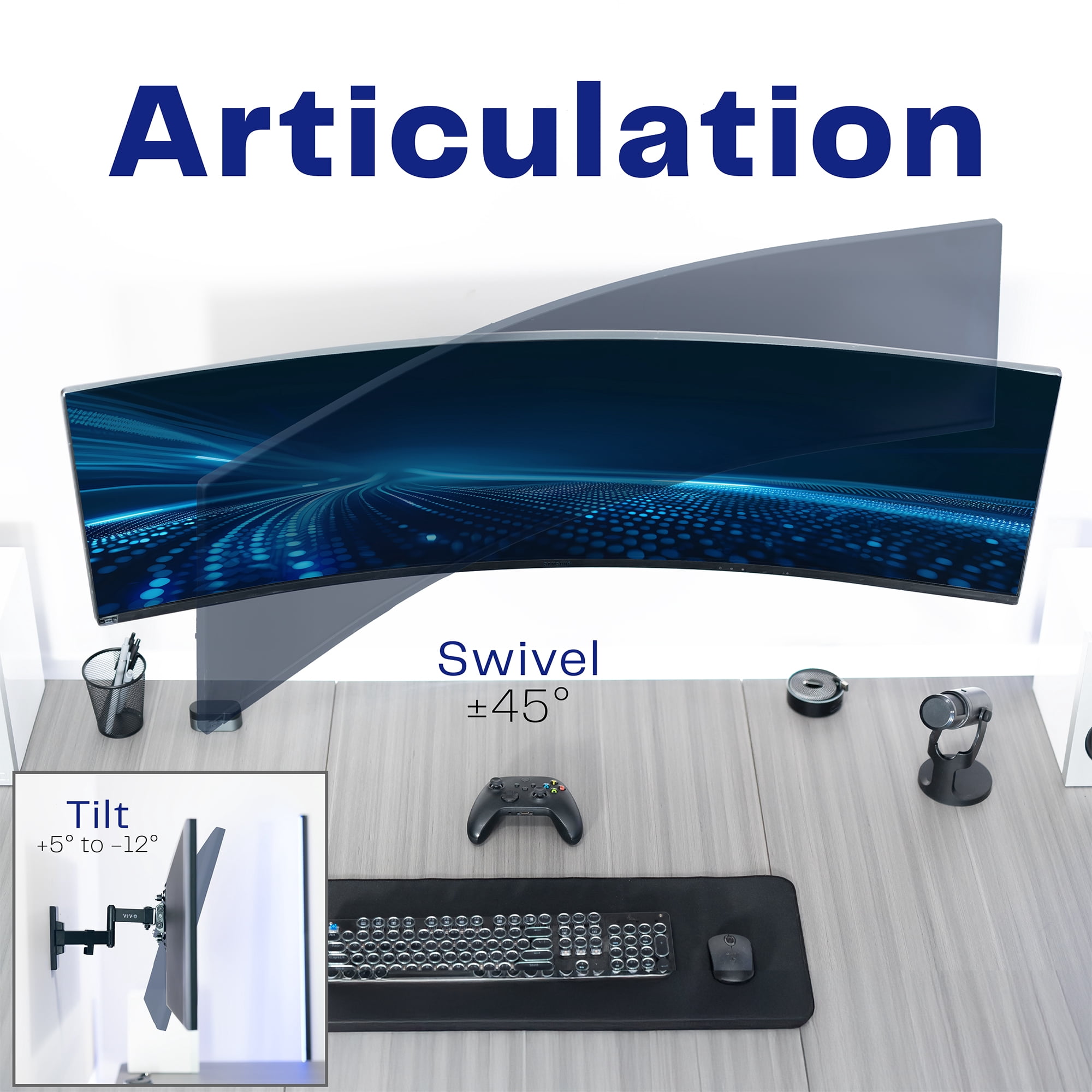 Full Motion 13" to 49" Ultrawide Monitor Wall Mount