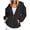 Black, variant on Lovskoo 2024 Women's Full Zip Sweatshirt Oversized Fleece Jacket V-Neck Tops Long Sleeve Hooded Blouse Sweatshirt Blue