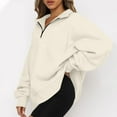 thumbnail image 7 of asdoklhq Fashion Women Casual Solid Color Lapel Neck Long Sleeve Loose T-Shirt Blouse Pullover Tops, 7 of 7