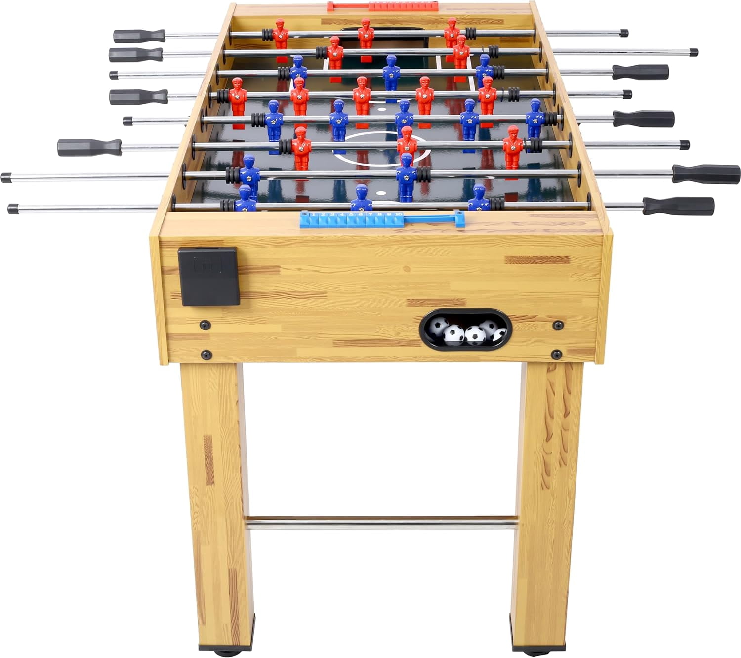 Rugerasy 54Inch Foosball Table,Soccer Game Table with Analog Scoring and Free Accessories,Competition Sized Football Arcade for Adults,Indoor Game Room Sport,Wood