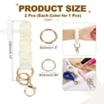 thumbnail image 2 of Uxcell Scrunchie Keychain Wristlet, Stretchy Removable Scrunchie Lanyard Bracelet Key Chain Multifunctional Cute Elastic Wrist Holder for Women Girl-2Pcs(Light Pink/Dark Pink), 2 of 7