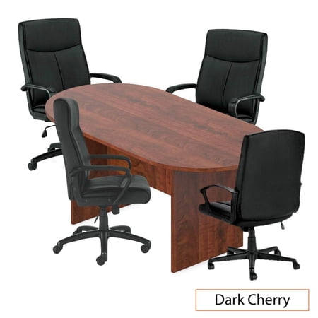 GOF 6 Ft. Dark Cherry Conference Table with 4 Ergonomic Executive Chairs (G11782B) – Premium Office Meeting Room Set