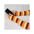 thumbnail image 4 of Guantes sin dedos para mujer INSPIRE CHIC, calentadores de brazo de punto, hasta el codo, color marrón, naranja y amarillo, 4 of 5