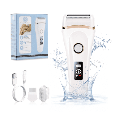 OCTMOM Cordless Electric Shaver Kit for Women, Bikini Legs Arm Forearms Underarm, White