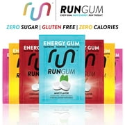 Run Gum Variety Pack Energy Gum 50mg Caffeine Taurine & B-Vitamins per Piece, 10 Pieces (Pack of 5)