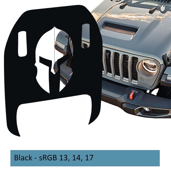 Collectible Decals Spartan Helmet Clawed Foot Hood Decal - Fits 2018  Wrangler JL Gladiator JT Mojave/392