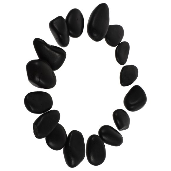 LIFKOME 16 Pcs Hand Painted Rocks Black Synthetic Material for Decorating Family Living Room