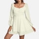 thumbnail image 3 of Vestido de cuello cuadrado de otoño para mujer: vestido informal de manga larga con volantes, color liso, tejido de poliéster, ideal para fiestas de otoño., 3 of 8