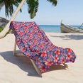 thumbnail image 1 of Serviette de Plage en Microfibre Surdimensionnée avec Design Floral Plumeria Vibrant (36 Pouces X, 1 of 3