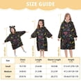 thumbnail image 4 of FORMRS Wearable Blanket Hoodie with Sleeves for Kids Cozy Flannel Sweatshirt, Black Neon Lightning, 4 of 7