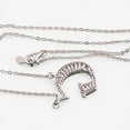 thumbnail image 4 of Silver Tone Initial Letter Pendant Necklace with Crystal Rhinestone Accents - One Size Fits Most, Silver-G, 4 of 6