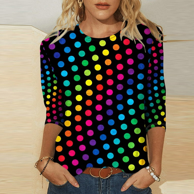 Colorful polka dot shirt cheap