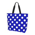 thumbnail image 2 of Fuzoiu Blue And White Polka Dot Print Tote Bags for Women,Shoulder Bag, Gym Tote,Top Handle Ladies Shoulder Bags for Work Beach Travel and Shopping Grocery, 2 of 9
