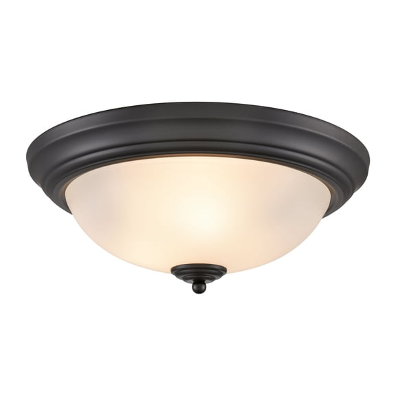 Atlas Lighting and Home 3-Light Flush Mount Ceiling Light Fixture - 15" - Black